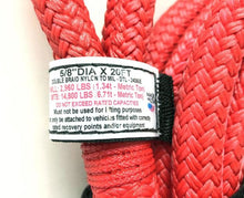 Load image into Gallery viewer, Extreme Duty Kinetic Energy Rope 5/8 Inch X 20 Foot Factor 55