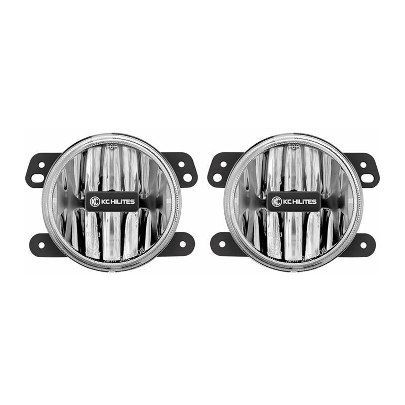 KC HiLiTES 10-18 Jeep JK 4in. Gravity G4 LED Light 10w SAE/ECE Clear Fog Beam (Pair Pack System) KCL497