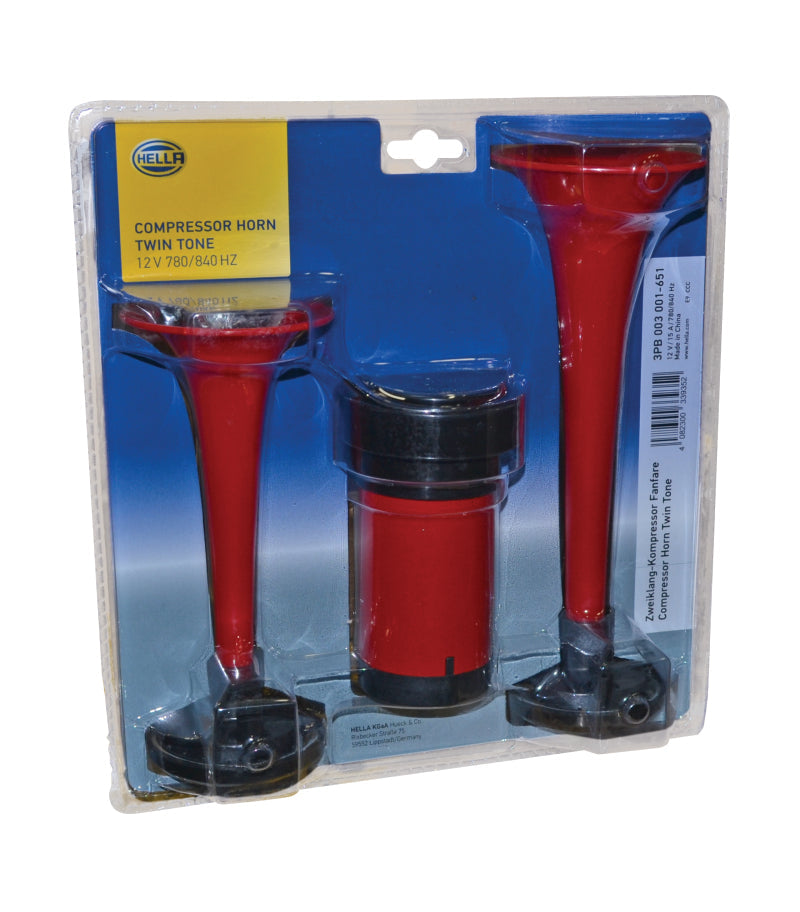 Hella Twin Trumpet Horn Kit 12V 240W 795-800Hz 118dB HELLA003001651