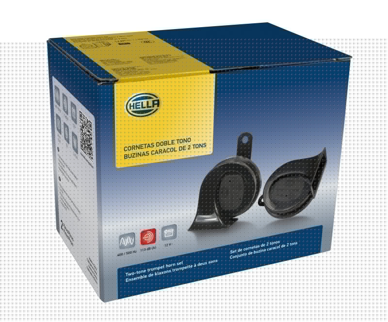 Hella 12V Twin Trumpet Horn Kit with Bracket - Toyota HELLA012010901