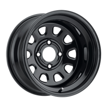 Load image into Gallery viewer, ITP Delta Steel 12x7 / 4x110 BP / 2+5 Offset Black Wheel ITP1222859014B