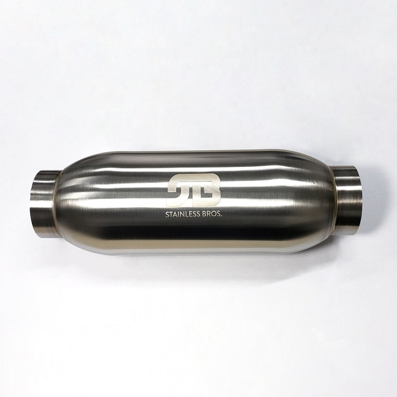 Stainless Bros 4in Body x 12.0in Length 3in Inlet/Outlet Bullet Resonator STB615-07636-0111