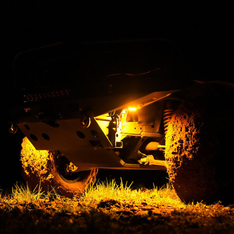 KC HiLiTES Cyclone V2 LED - Rock Light - 6-Light System - Amber - 5W Flood Beam KCL91041