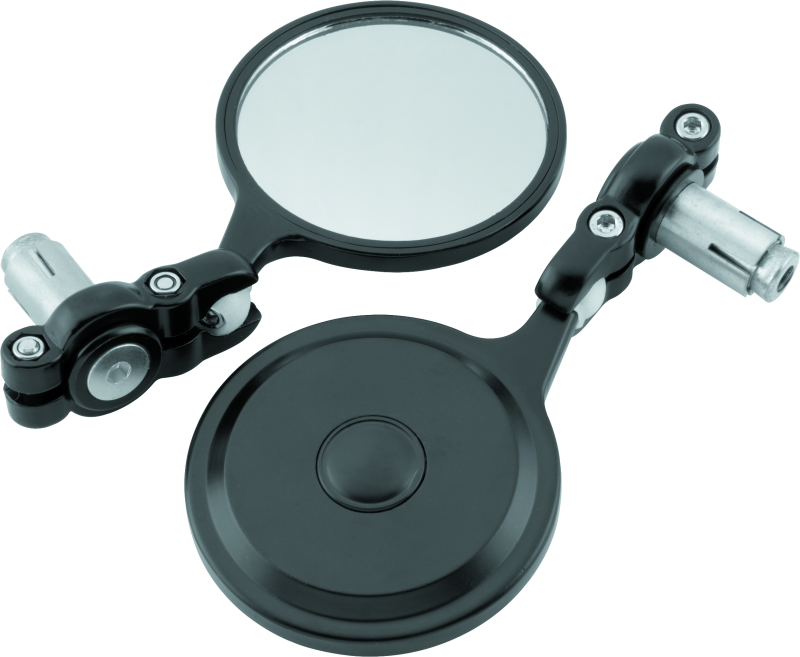 BikeMaster Barend Mirror Folding 7/18in Handlebars - Pair - Black BKM600300