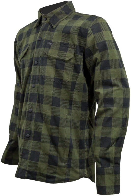 Speed and Strength True Grit Armored Motoshirt Olive/Black - Large SAS609884