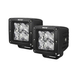 HyperQ LED Auxiliary Light; Pair; 3.2 x 3 in. 5W Cree Flood Beam;