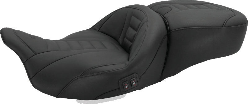 Mustang 08-21 Harley Electra Glide, Rd Glide, Rd King, Str Glide Heated 1PC Seat Deluxe-Black MMP79007