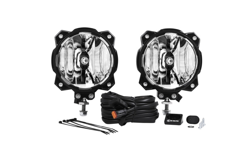 KC HiLiTES 6in. Pro6 Gravity LED Light 20w Single Mount SAE/ECE Driving Beam (Pair Pack System) KCL91303