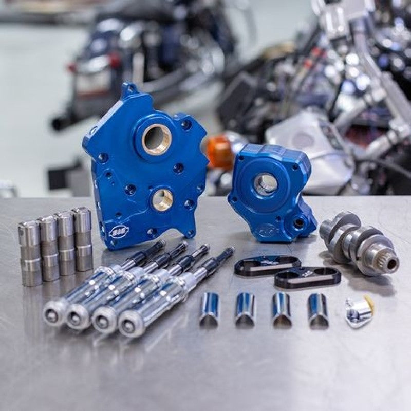 S&S Cycle 2017+ Water Cooled M8 Models Chain Drive 475C Cam Chest Kit w/ Chrome Pushrod Tubes SSC310-1000B