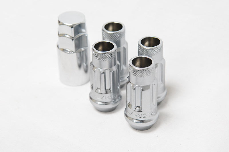 Wheel Mate 12x1.50 48mm Muteki SR48 Satin Silver Open End Locking Lug Nut - Set of 4 WHM32902SS