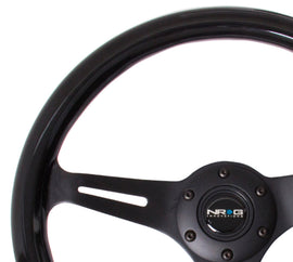 NRG Classic Wood Grain Steering Wheel (350mm) Black Paint Grip w/Black 3-Spoke Center NRGST-015BK-BK