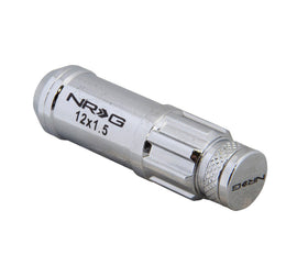 NRG 700 Series M12 X 1.5 Steel Lug Nut w/Dust Cap Cover Set 21 Pc w/Locks & Lock Socket - Silver NRGLN-LS700SL-21