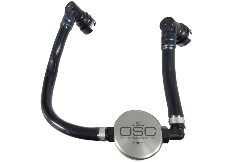 J&L 2018-2023 Ford Mustang GT Passenger Side Oil Separator 3.0 - Clear Anodized JLT3024P-C