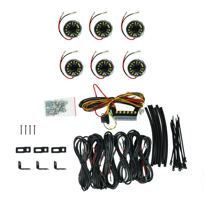 KC HiLiTES Cyclone V2 LED - Rock Light - 6-Light System - Clear - 5W Flood Beam KCL91040