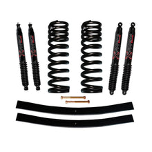 Load image into Gallery viewer, Bronco Suspension Lift Kit 75-77 Ford Bronco w/Shock Black MAX Shocks 1.5-2 Inch Lift Incl. Front Coil Springs Rear Add-A-Leafs Skyjacker