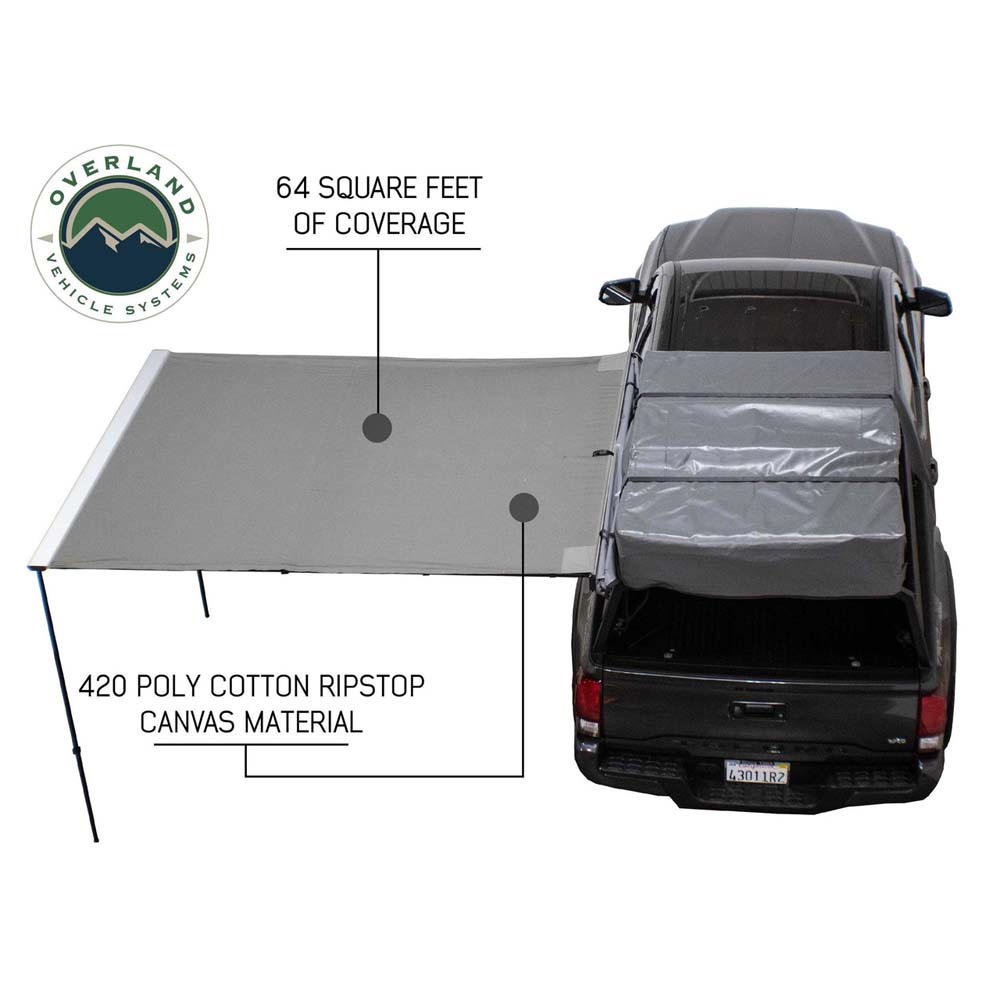 Nomadic Awning 2.0 - 6.5' with Black Cover Overland Vehicle Systems - Overland Vehicle Systems 18049909 HYDZ_18049909