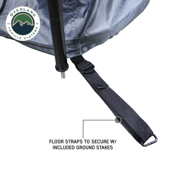 HD Nomadic 2.0 Awning Room Enclosure, Grey Body, Green Trim (4 Walls and Floor) Overland Vehicle Systems - Overland Vehicle Systems 18089920 HYDZ_18089920