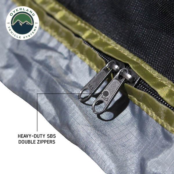 HD Nomadic 2.0 Awning Room Enclosure, Grey Body, Green Trim (4 Walls and Floor) Overland Vehicle Systems - Overland Vehicle Systems 18089920 HYDZ_18089920