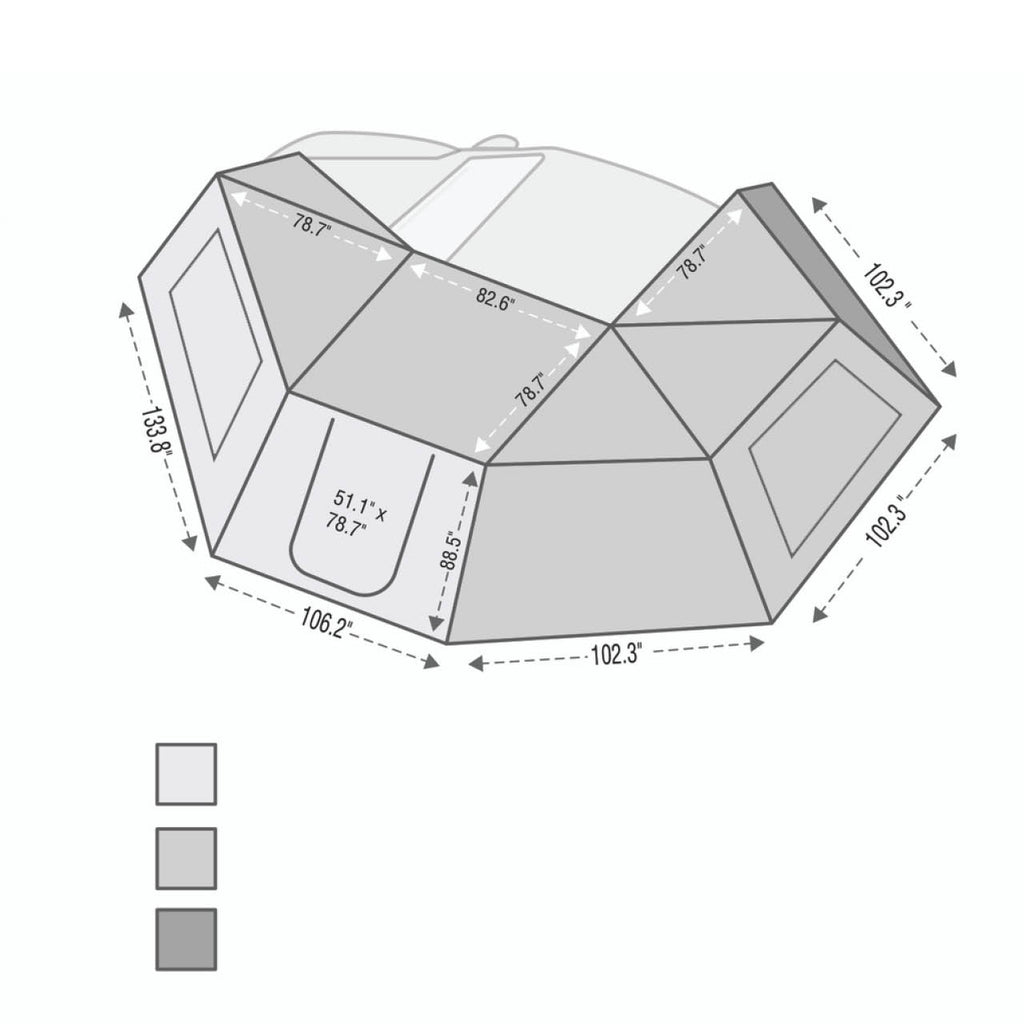 Nomadic Awning 270 for Driver Side Wall 1 270 Awning Wall 1 Overland Vehicle Systems