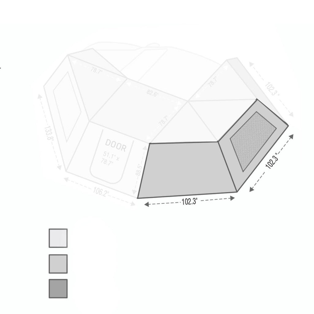 270 Awning Wall With Window - Nomadic Awning 270 Side Wall 2 Overland Vehicle Systems - Overland Vehicle Systems 18109910 HYDZ_18109910