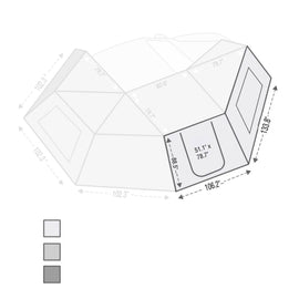 270 Awning Wall 1 Passenger Side Wall with Door & Window Overland Vehicle Systems - Overland Vehicle Systems 18129910 HYDZ_18129910