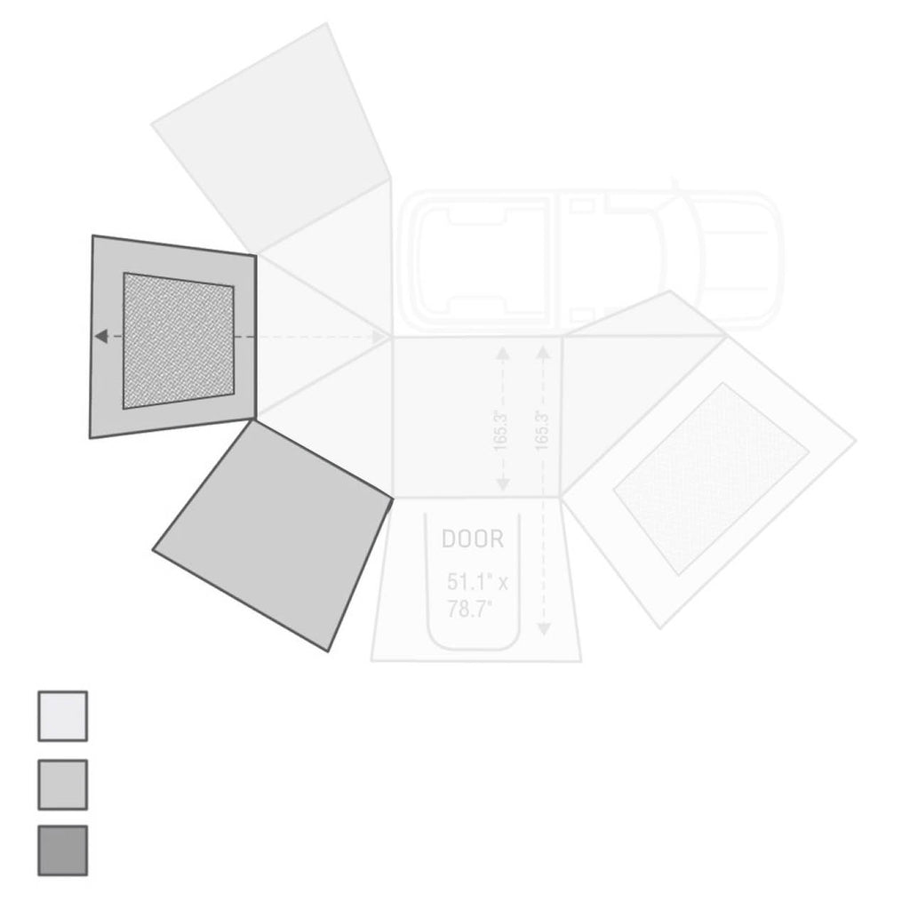 Nomadic Awning 270 Awning Side Wall - Shop Now Overland Vehicle Systems - Overland Vehicle Systems 18139910 HYDZ_18139910