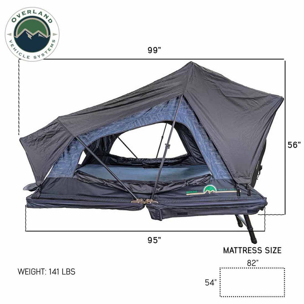 XD Sherpa S3S - Soft Sided Roof Top Tent, 3 Person, Grey Body and Black Rainfly Overland Vehicle Systems - Overland Vehicle Systems 18209903 HYDZ_18209903
