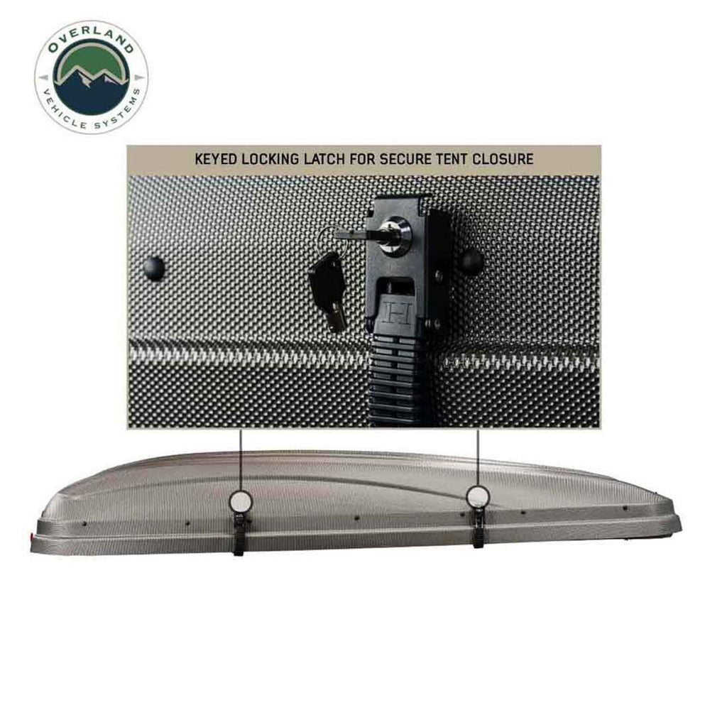 HD Bundu 2 - Hard Shell Roof Top Tent, 2 Person, Grey Body and Black Rainfly Overland Vehicle Systems - Overland Vehicle Systems 18389902 HYDZ_18389902