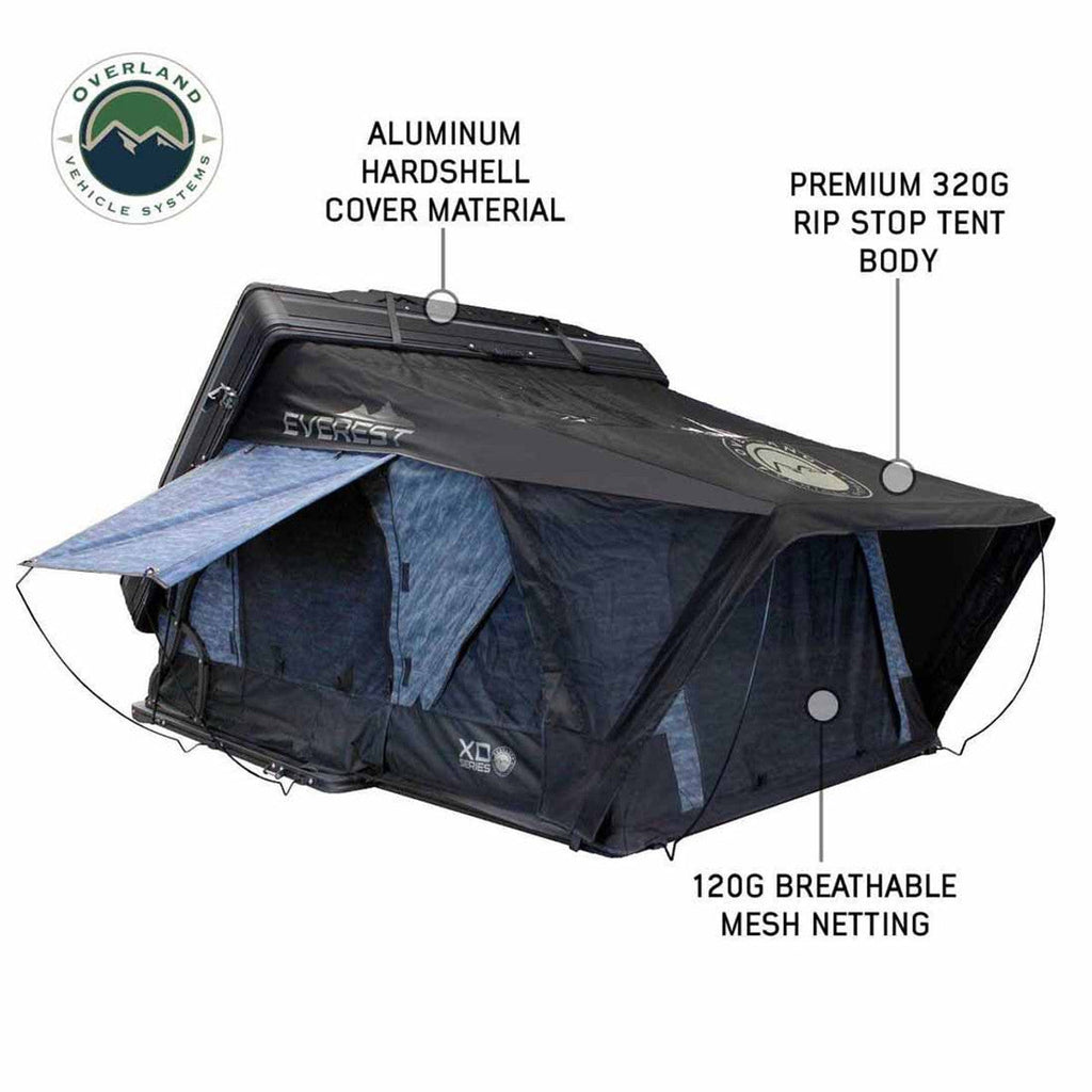 XD Everest 2 - Cantilever Aluminum Roof Top Tent, 2 Person, Grey Body and Black Rainfly Overland Vehicle Systems - Overland Vehicle Systems 18489902 HYDZ_18489902