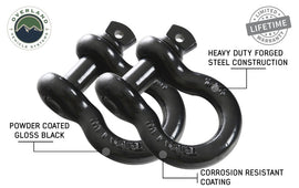 Recovery Shackle 19010201 3/4 4.75 Ton Black Sold In Pairs Overland Vehicle Systems - Overland Vehicle Systems 19010201 HYDZ_19010201