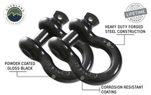 Load image into Gallery viewer, Recovery Shackle 19010201 3/4 4.75 Ton Black Sold In Pairs Overland Vehicle Systems