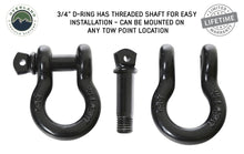 Load image into Gallery viewer, Recovery Shackle 19010201 3/4 4.75 Ton Black Sold In Pairs Overland Vehicle Systems - Overland Vehicle Systems 19010201 HYDZ_19010201
