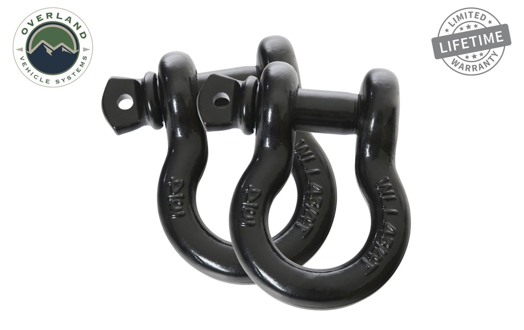 Recovery Shackle 19010201 3/4 4.75 Ton Black Sold In Pairs Overland Vehicle Systems - Overland Vehicle Systems 19010201 HYDZ_19010201