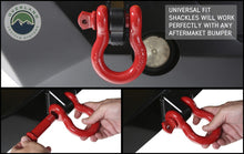 Load image into Gallery viewer, 19010204 Recovery Shackle 3/4 Inch 4.75 Ton Red - Sold In Pairs Overland Vehicle Systems