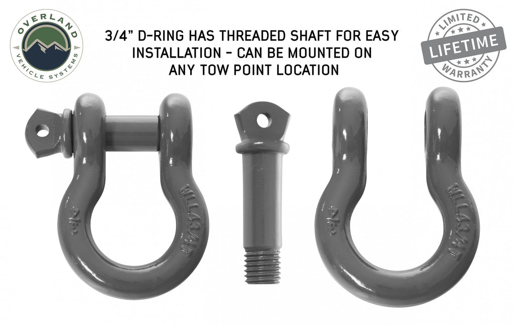 Buy Overland Vehicle Systems Recovery Shackle D Ring 3/4 Inch 4.75 Ton Grey Overland Vehicle Systems - Overland Vehicle Systems 19010206 HYDZ_19010206