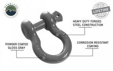 Load image into Gallery viewer, Buy Overland Vehicle Systems Recovery Shackle D Ring 3/4 Inch 4.75 Ton Grey Overland Vehicle Systems - Overland Vehicle Systems 19010206 HYDZ_19010206