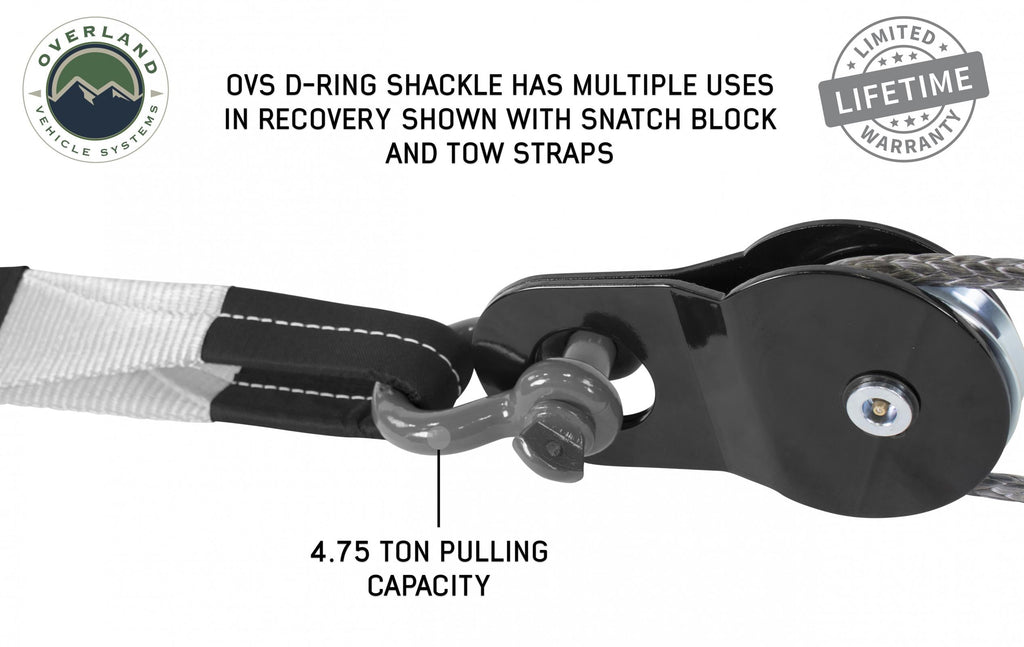 Buy Overland Vehicle Systems Recovery Shackle D Ring 3/4 Inch 4.75 Ton Grey Overland Vehicle Systems - Overland Vehicle Systems 19010206 HYDZ_19010206