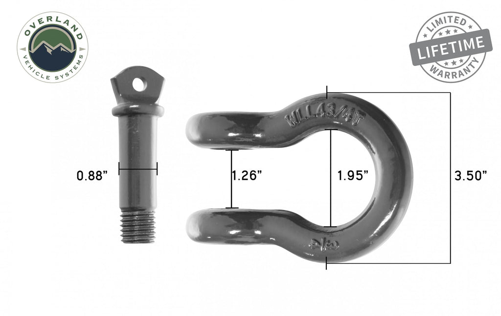 Buy Overland Vehicle Systems Recovery Shackle D Ring 3/4 Inch 4.75 Ton Grey Overland Vehicle Systems - Overland Vehicle Systems 19010206 HYDZ_19010206