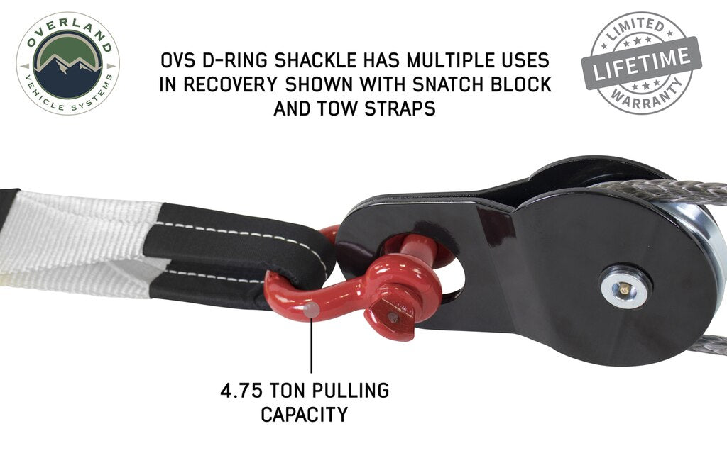 19019904 Recovery Shackle 3/4 Inch 4.75 Ton Red Overland Vehicle Systems - Overland Vehicle Systems 19019904 HYDZ_19019904