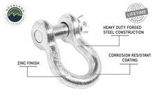 Load image into Gallery viewer, Recovery Shackle 3/4 4.75 Ton Zinc - D Ring Recovery Shackle Overland Vehicle Systems - Overland Vehicle Systems 19019905 HYDZ_19019905