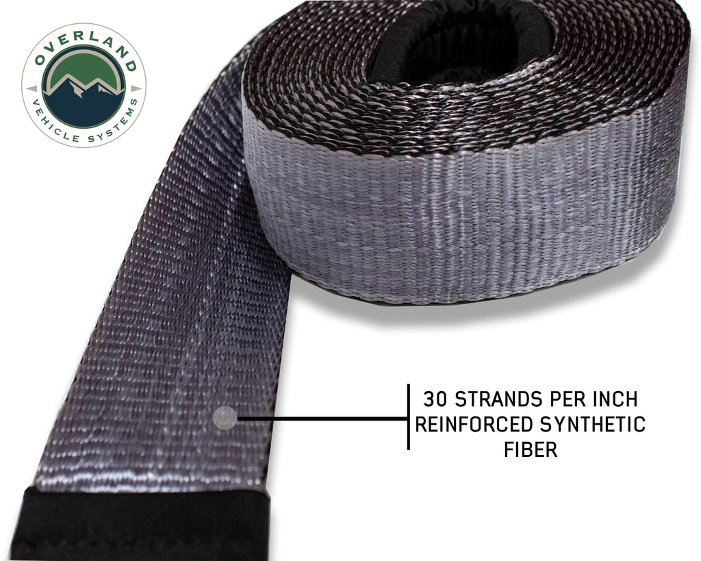 Tow Strap 30 30,000 lb. 3 x 30' Gray Storage Bag Overland Vehicle Systems - Overland Vehicle Systems 19069916 HYDZ_19069916