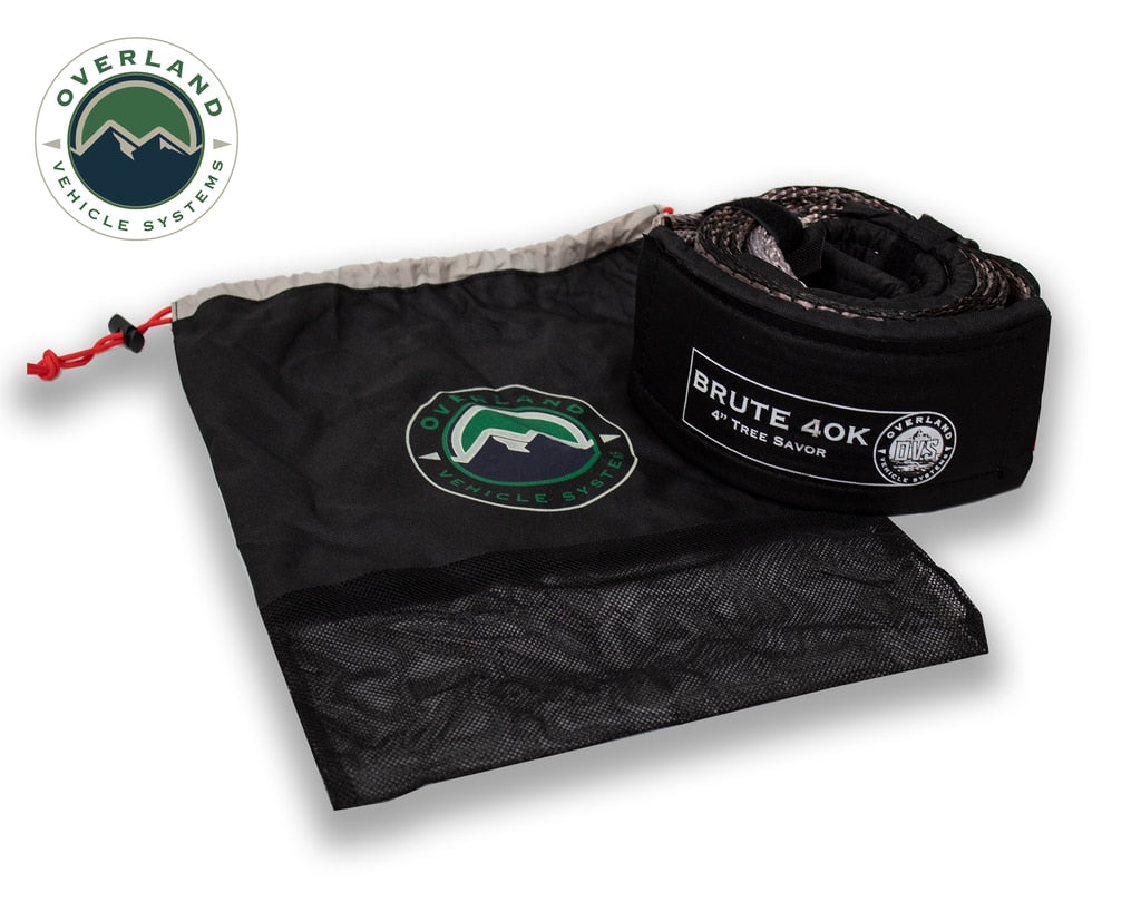 Tree Saver Tow Strap 40,000 lb. Gray With Storage Bag Overland Vehicle Systems - Overland Vehicle Systems 19079916 HYDZ_19079916