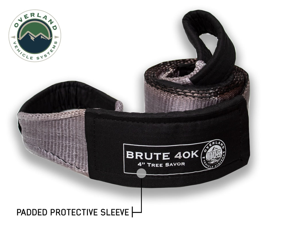 Tree Saver Tow Strap 40,000 lb. Gray With Storage Bag Overland Vehicle Systems - Overland Vehicle Systems 19079916 HYDZ_19079916
