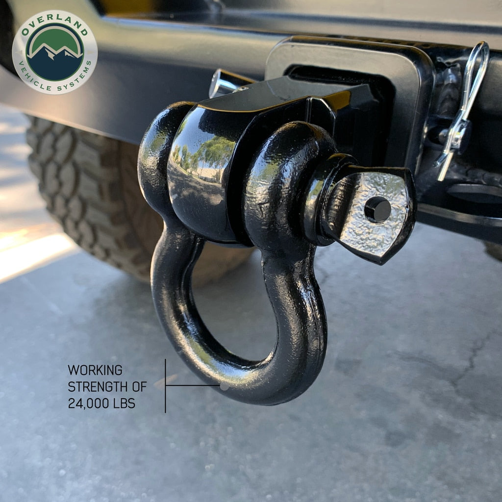 Receiver Hitch D-Ring Receiver Mount Recovery Shackle Overland Vehicle Systems - Overland Vehicle Systems 19109901 HYDZ_19109901