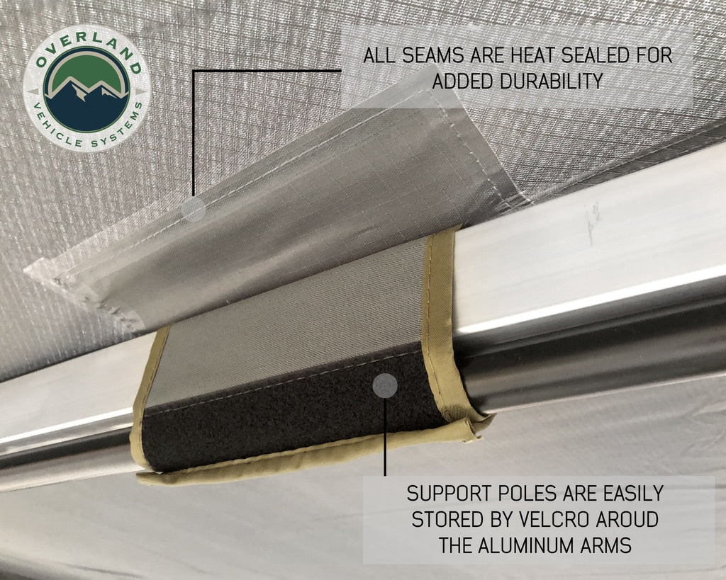 Nomadic Awning 270 Degree - Driver Side Dark Gray Overland Vehicle Systems - Overland Vehicle Systems 19519907 HYDZ_19519907