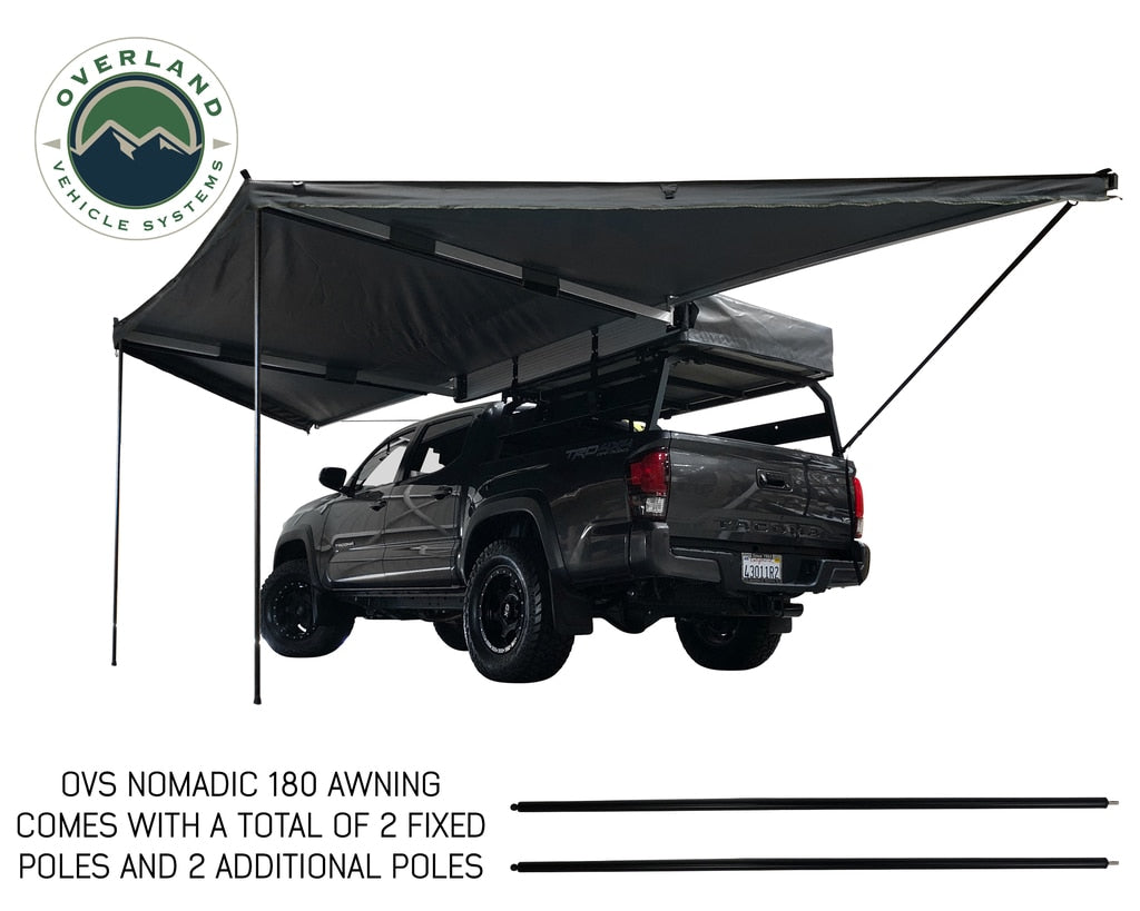 Nomadic Awning 270 Degree - Passenger Side Dark Gray Awning Overland Vehicle Systems - Overland Vehicle Systems 19529907 HYDZ_19529907