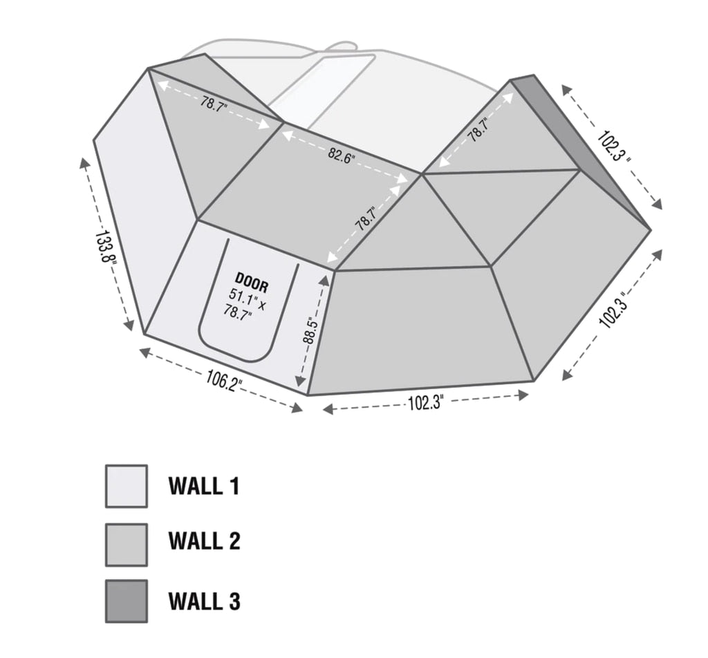 Nomadic Awning 270 Awning with Walls - Driver side Overland Vehicle Systems