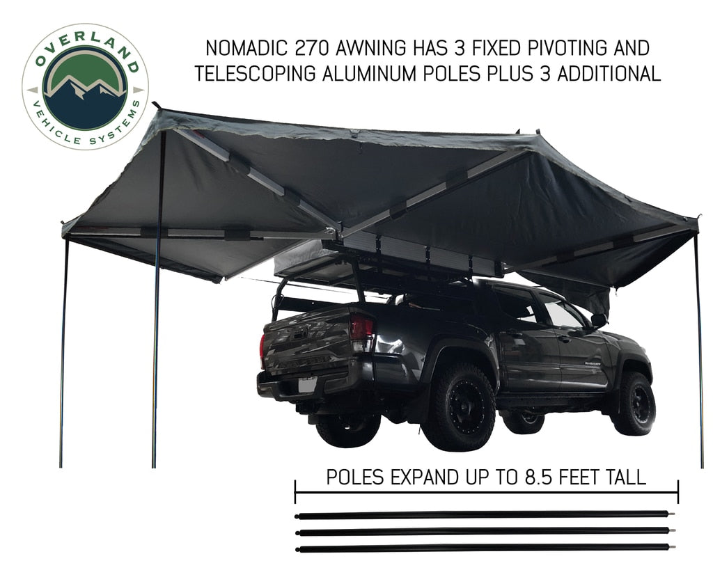 Nomadic Awning 270 Awning with Walls Passenger Overland Vehicle Systems - Overland Vehicle Systems 19549907 HYDZ_19549907