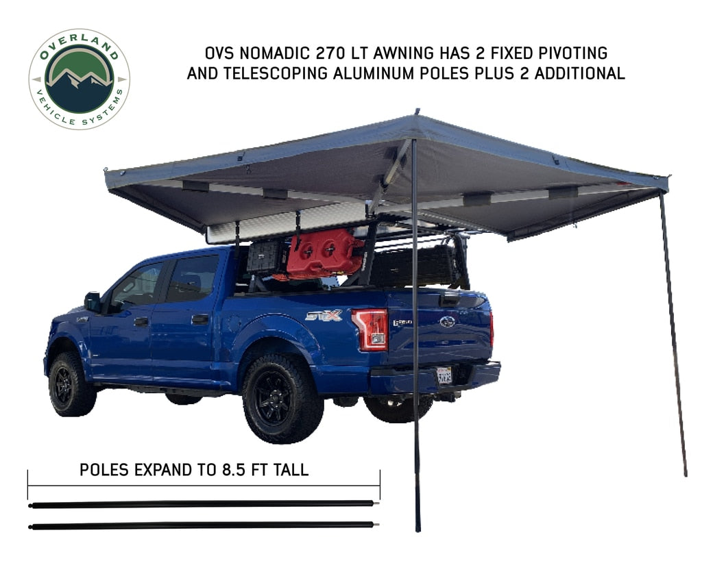270 Degree Awning Free Standing - Nomadic 270 LT - Dark Gray Overland Vehicle Systems - Overland Vehicle Systems 19559907 HYDZ_19559907