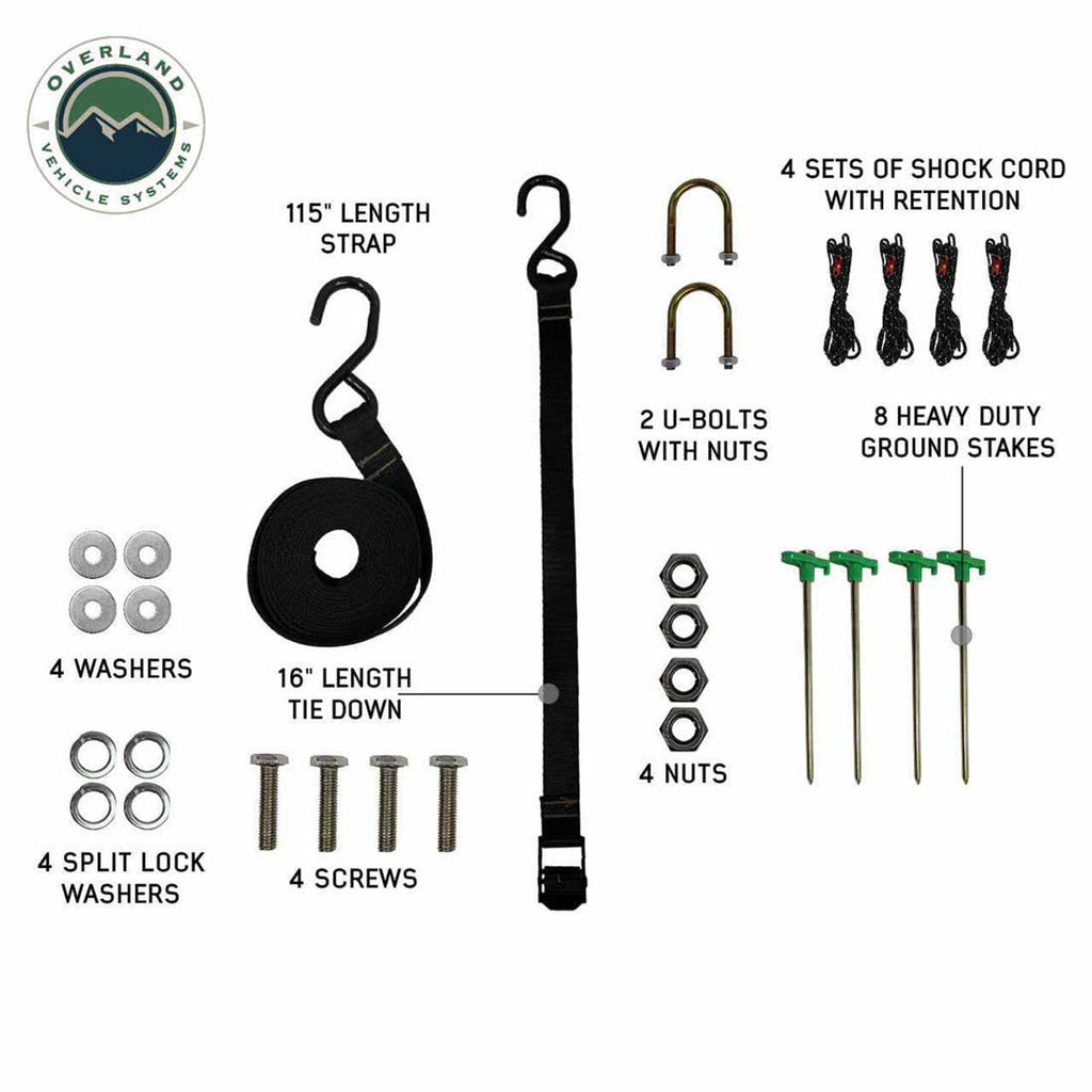 HD Nomadic 180 LTE - Awning, Grey Body, Green Trim and Black Travel Cover Overland Vehicle Systems - Overland Vehicle Systems 19609917 HYDZ_19609917